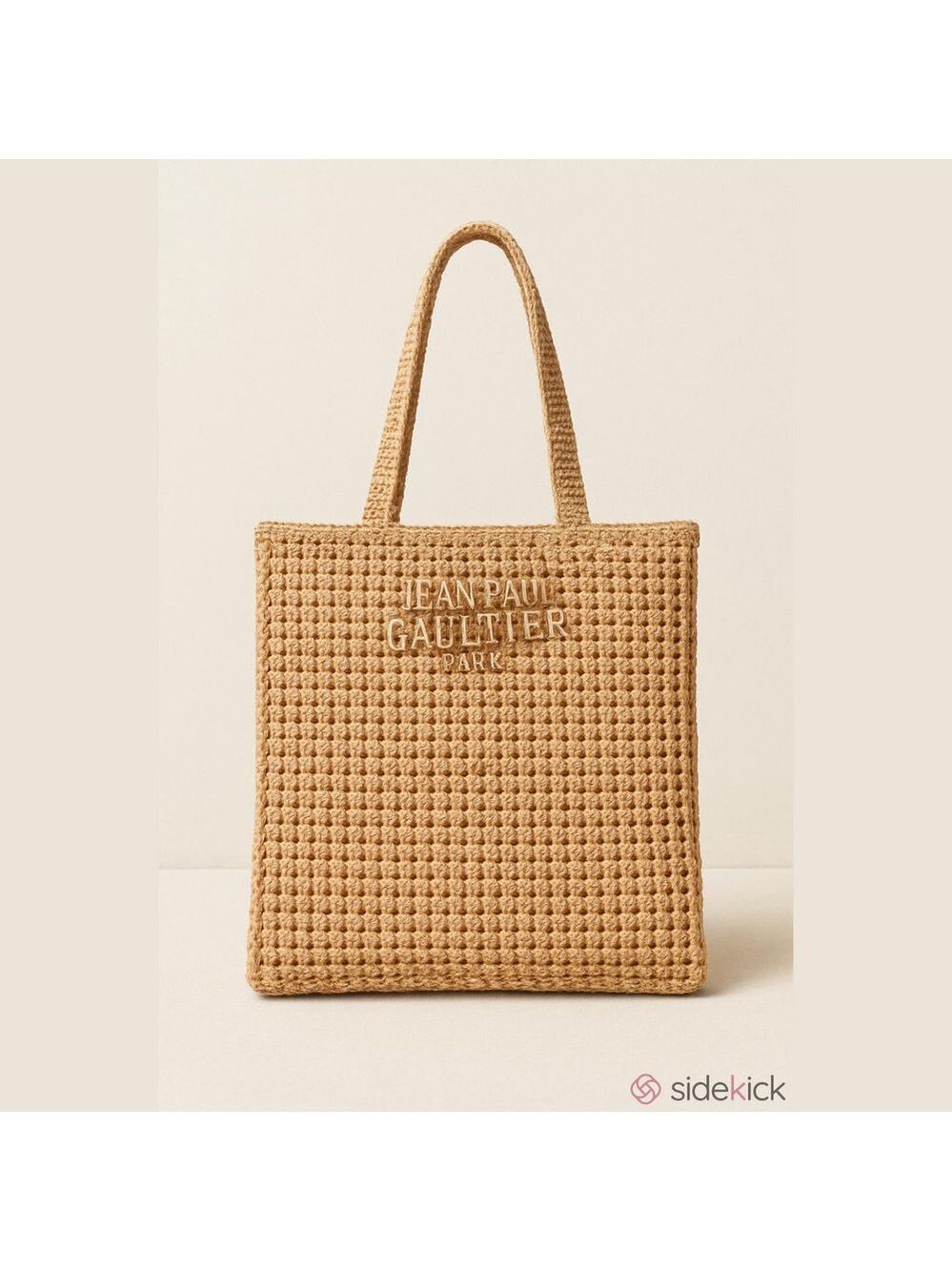 Jean Paul Gaultier Beach Tote Bag Beige Glitter New Authentic